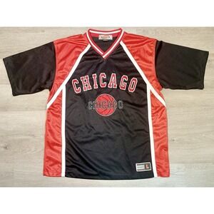 Vintage Yank Chicago Basketball Jersey Mens Large Y2K Mesh Made Korea Red